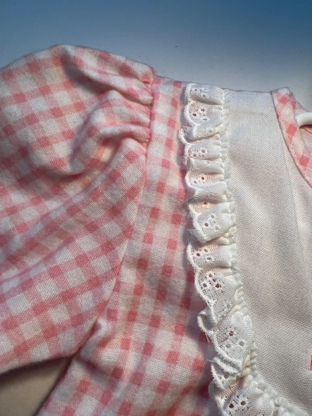 Vintage Winnie The Pooh Pink Gingham Kids Pajamas with Embroidered Detail​